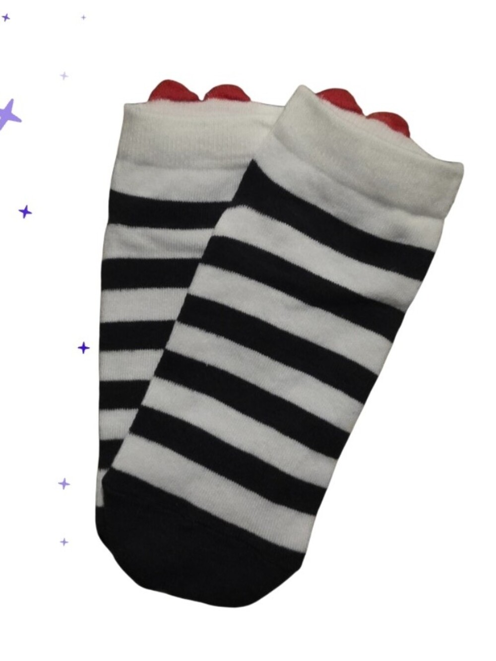 Ankle Socks with Red Accent On Back - Choice Of - New
